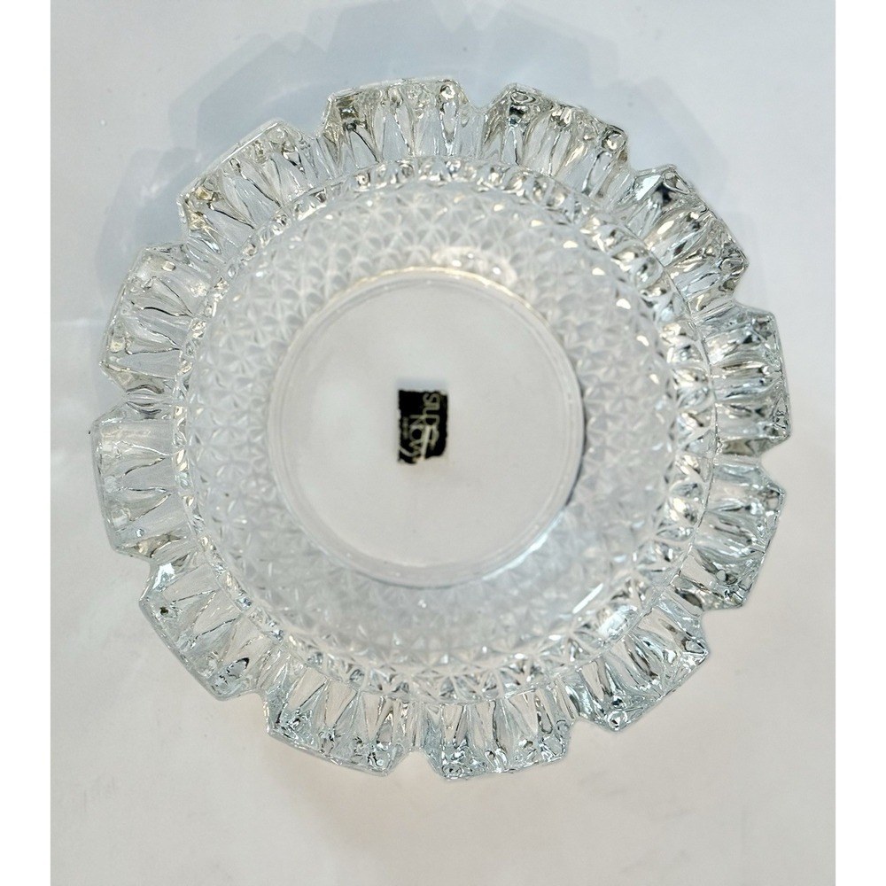 Studio Nova Japan Clear Glass Round Cut Heavy‎ Vintage 6" Ashtray Mid Century
